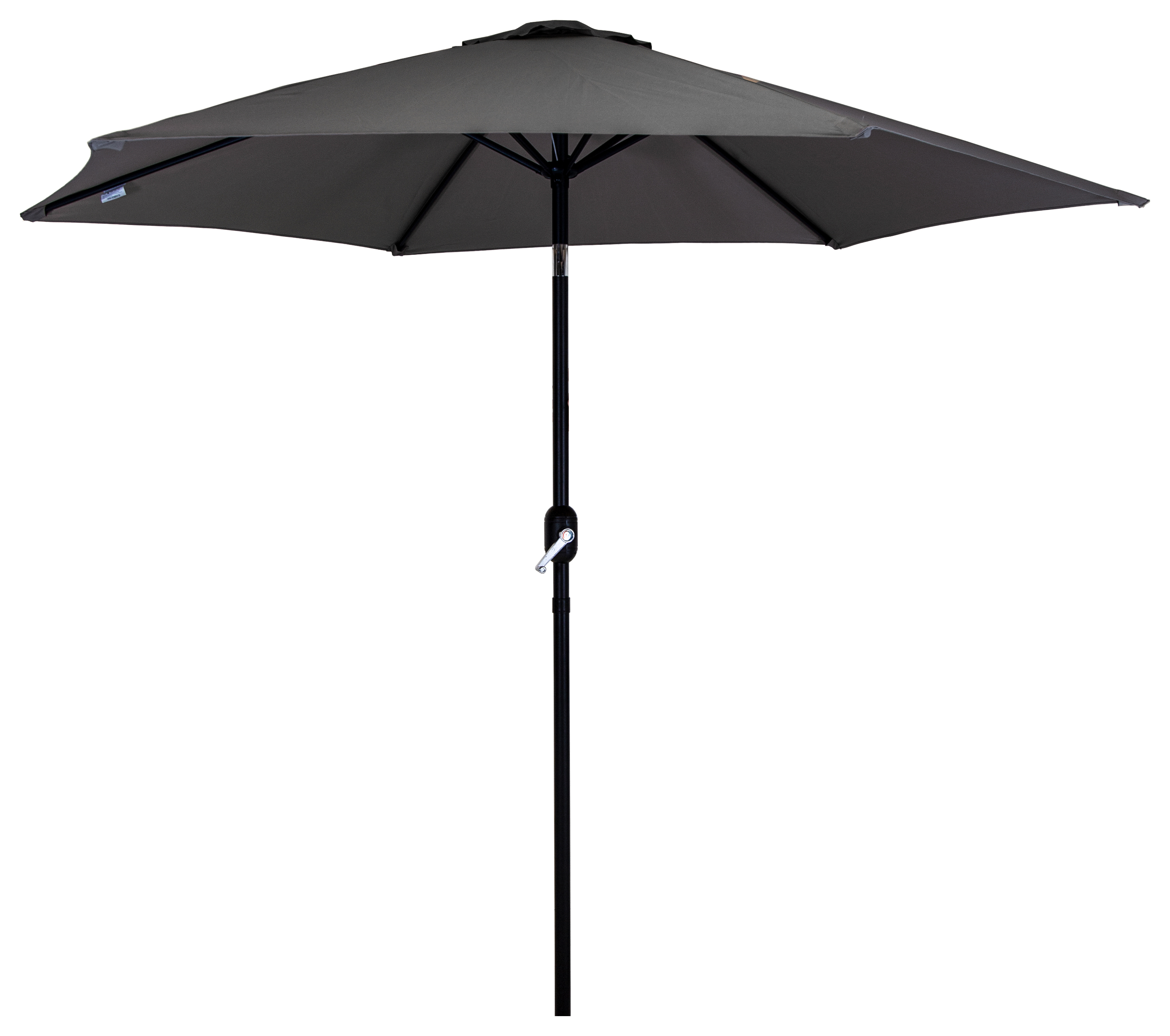 Charles Bentley 2.7m Garden Parasol with Crank & Tilt - Grey