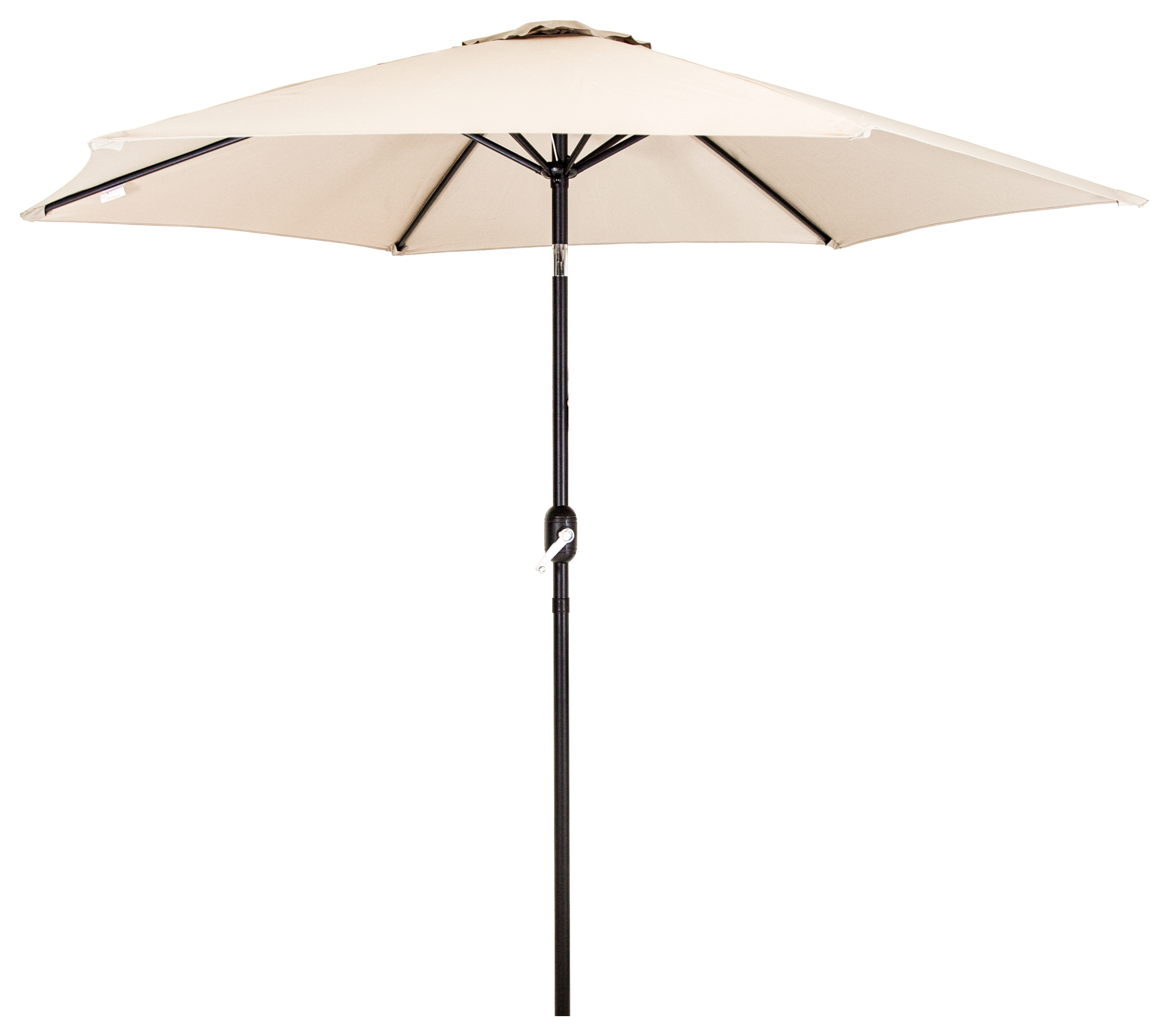 Charles Bentley 2.7m Garden Parasol with Crank & Tilt - Cream