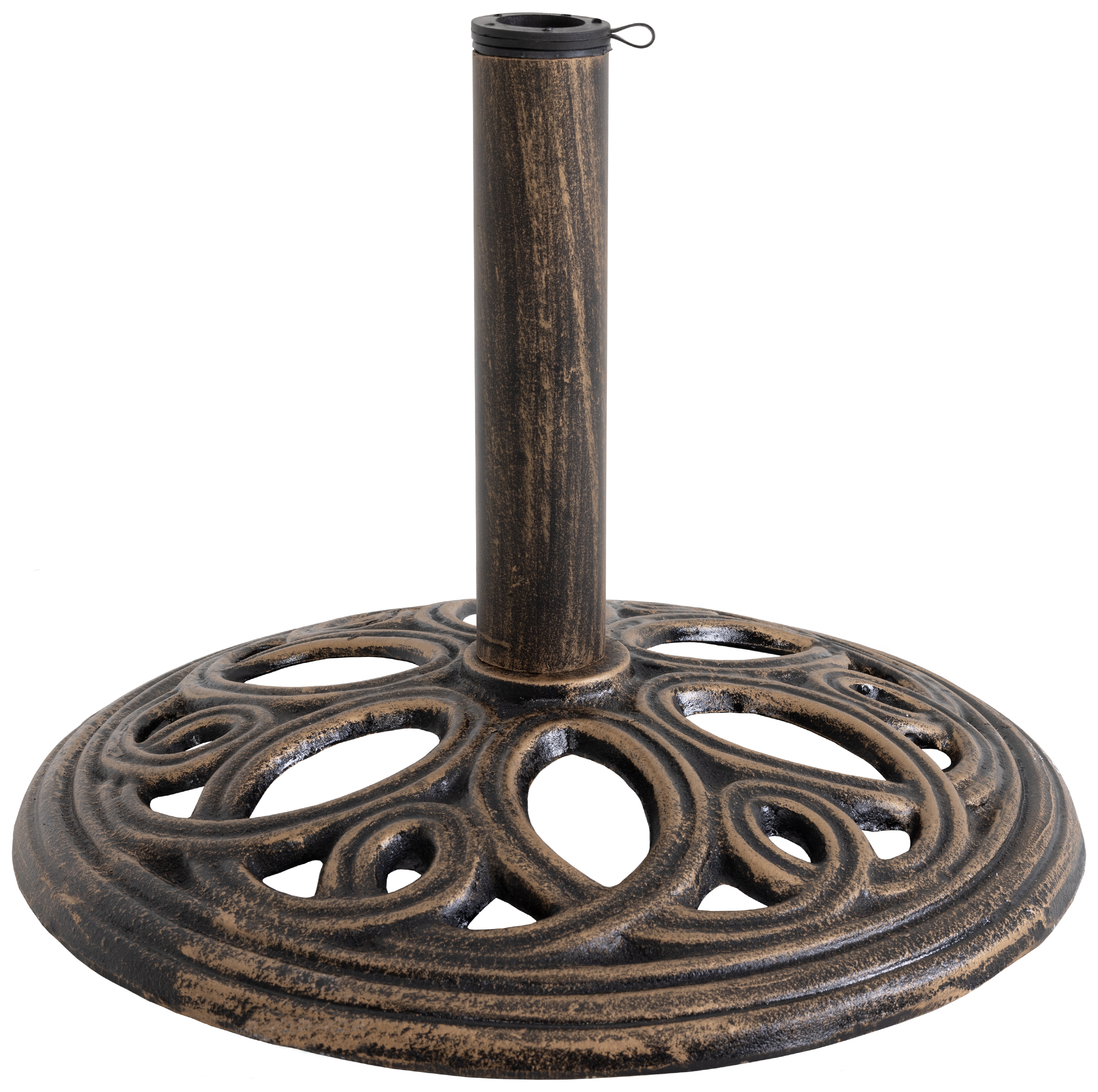 Image of Charles Bentley 12kg Cast Iron Round Garden Parasol Base - Bronze