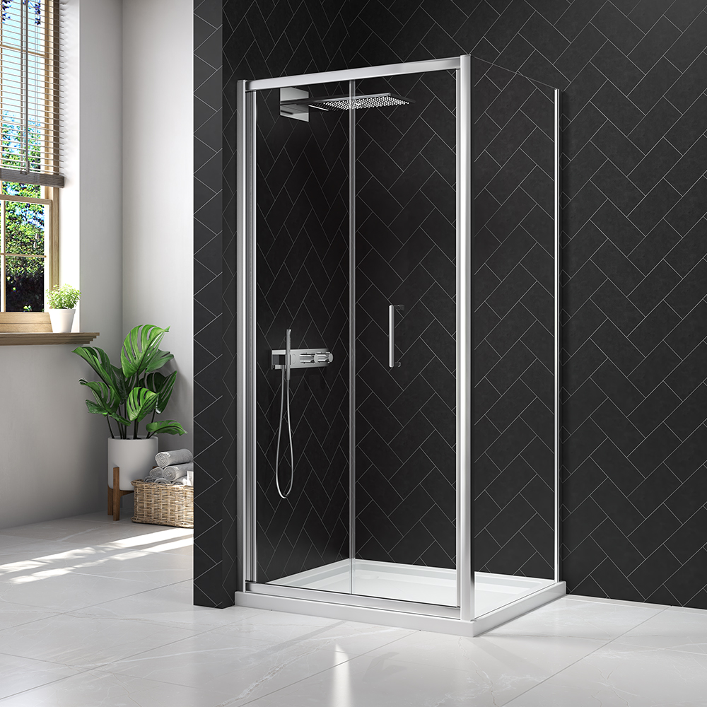 Image of Nexa By Merlyn 6mm Chrome Framed Bi-Fold Shower Door Only - 1900 x 800mm