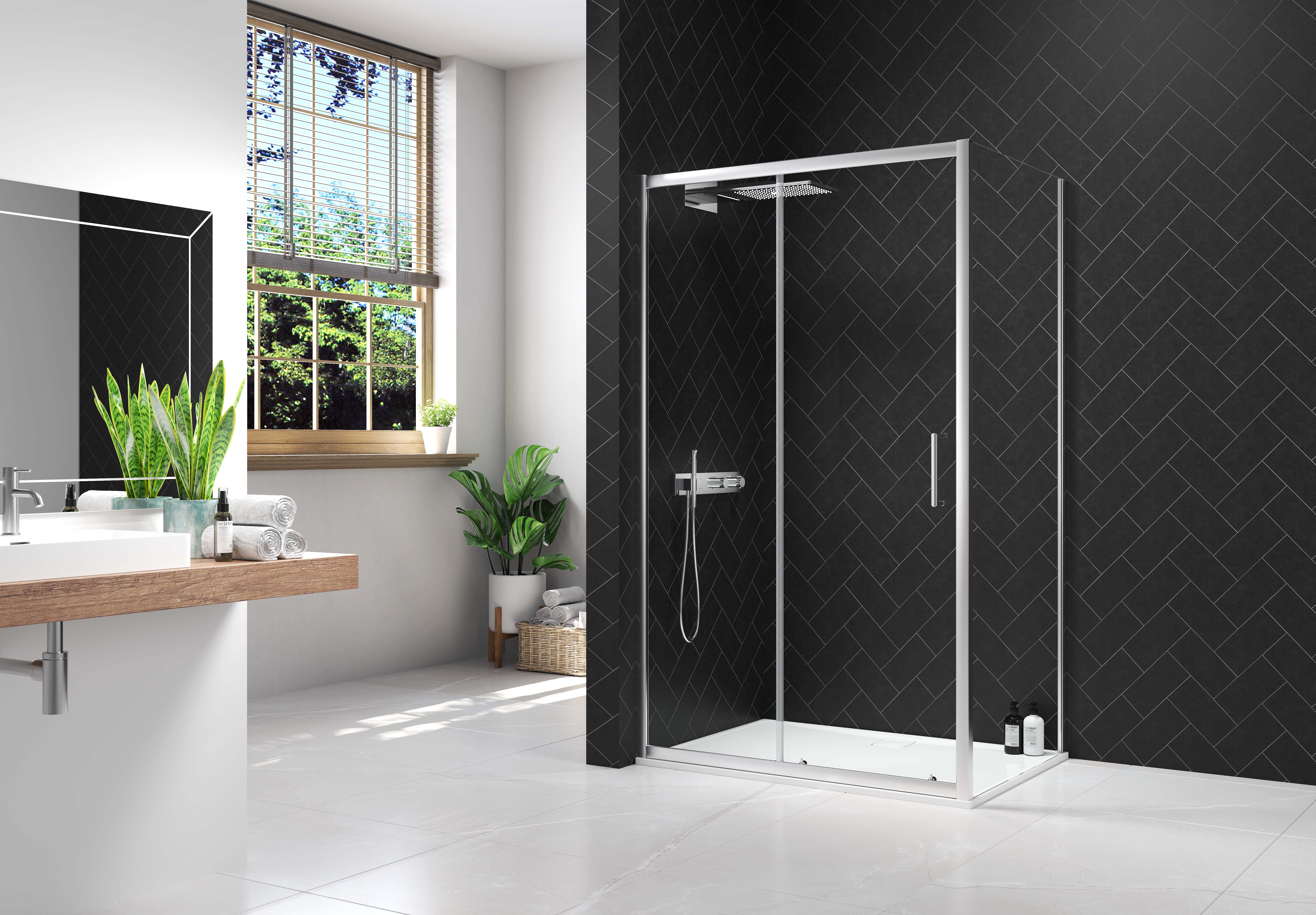 Nexa By Merlyn 8mm Chrome Framed Side Panel Only - 1900 x 800mm