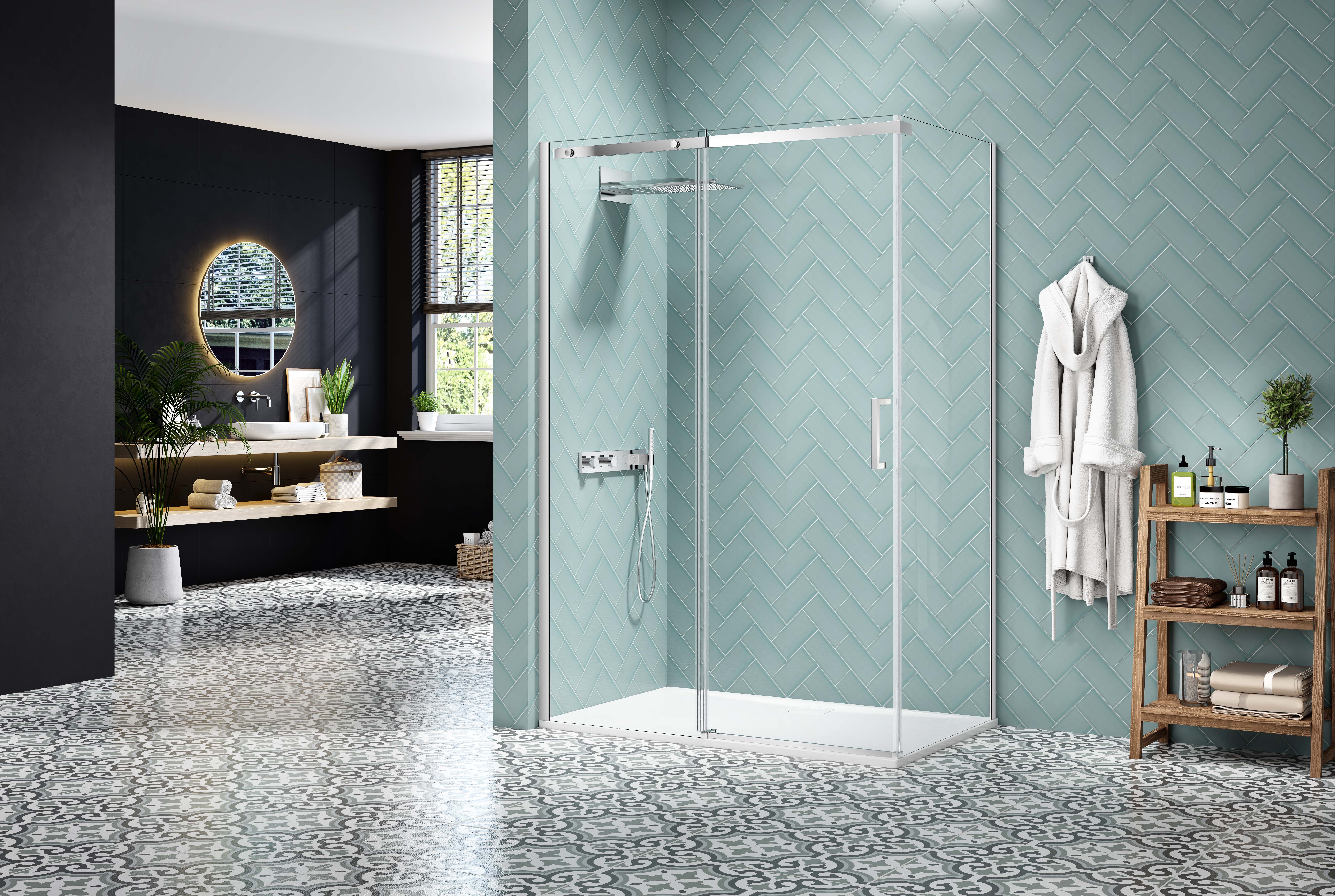 Nexa By Merlyn 8mm Chrome Frameless Side Panel Only - 2000 x 900mm