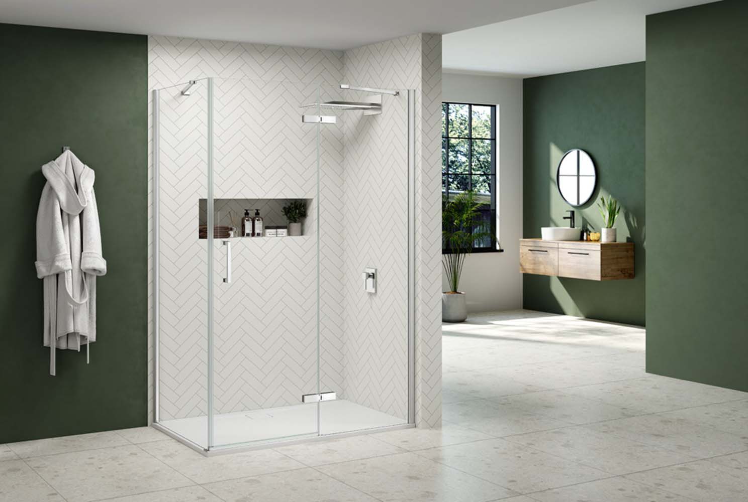 Nexa By Merlyn 8mm Chrome Frameless Side Panel Only for Hinge & Inline Door - 2000 x 900mm