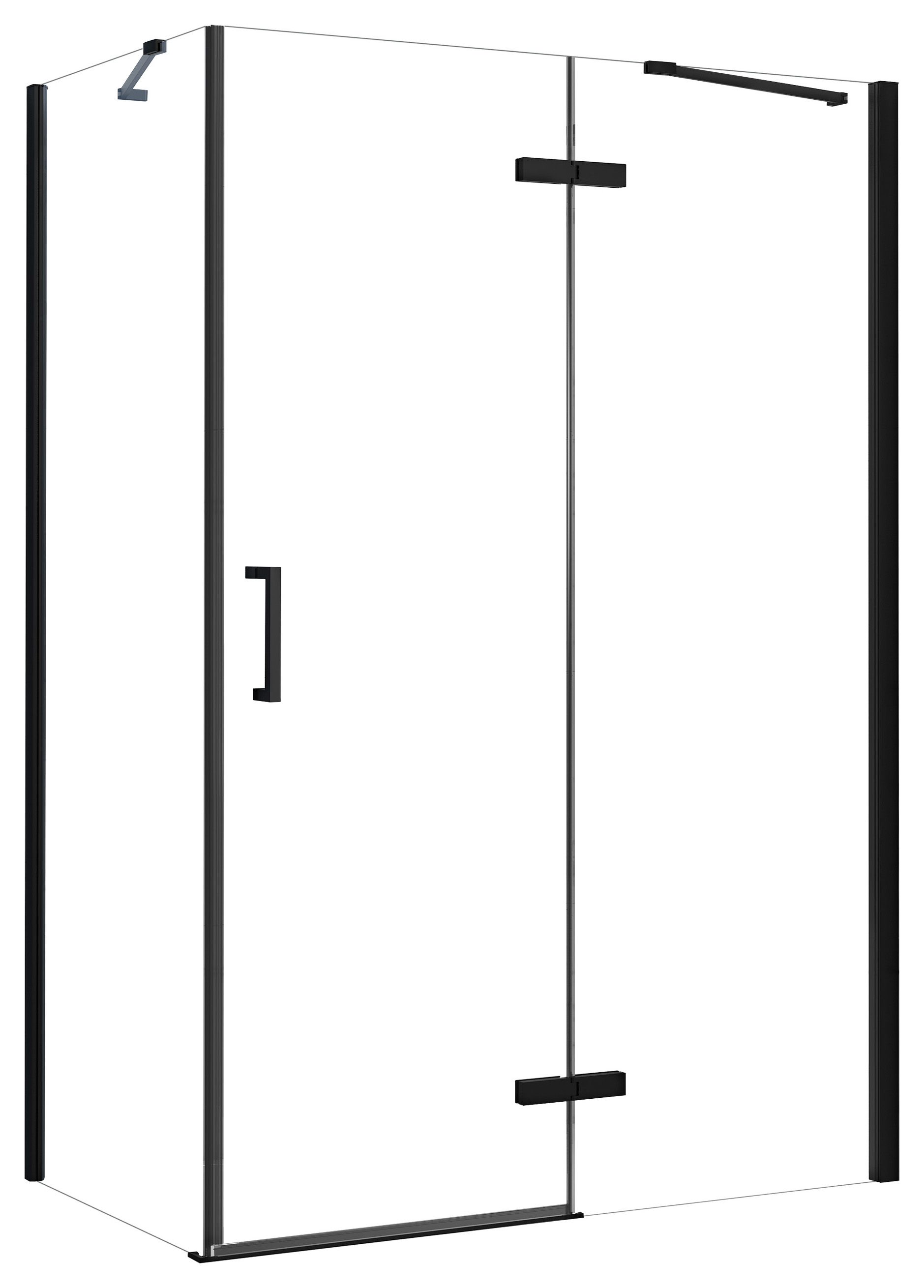 Image of Nexa By Merlyn 8mm Black Frameless Inline Hinge Door Only for Side Panel - 2000 x 900mm