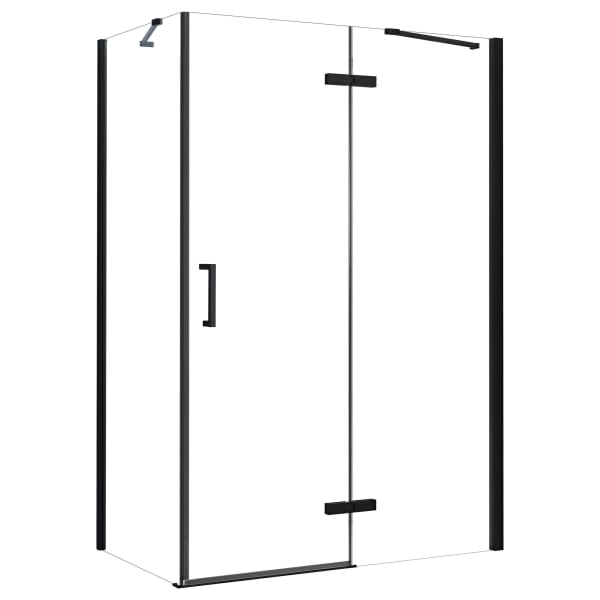 Nexa By Merlyn 8mm Black Frameless Inline Hinge Door Only for Side Panel - 2000 x 1000mm