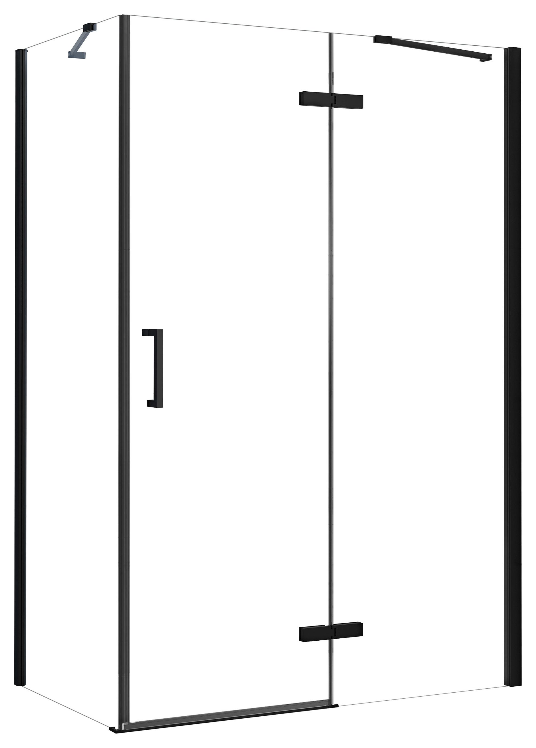 Nexa By Merlyn 8mm Black Frameless Inline Hinge Door Only for Side Panel - 2000 x 1200mm