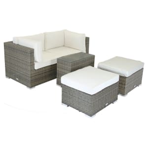 Charles Bentley Multi-Functional Contemporary Garden Lounge Set - Natural