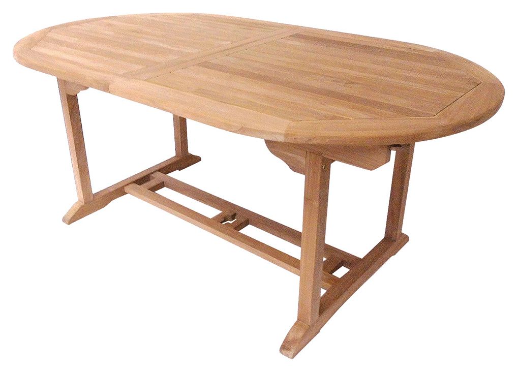 Charles Bentley 6-8 Seater Teak Extendable Wooden Oval Garden Table