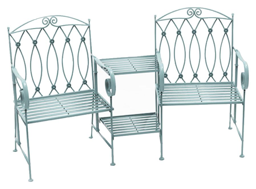 Charles Bentley Wrought Iron Garden Companion Set - Sage Green