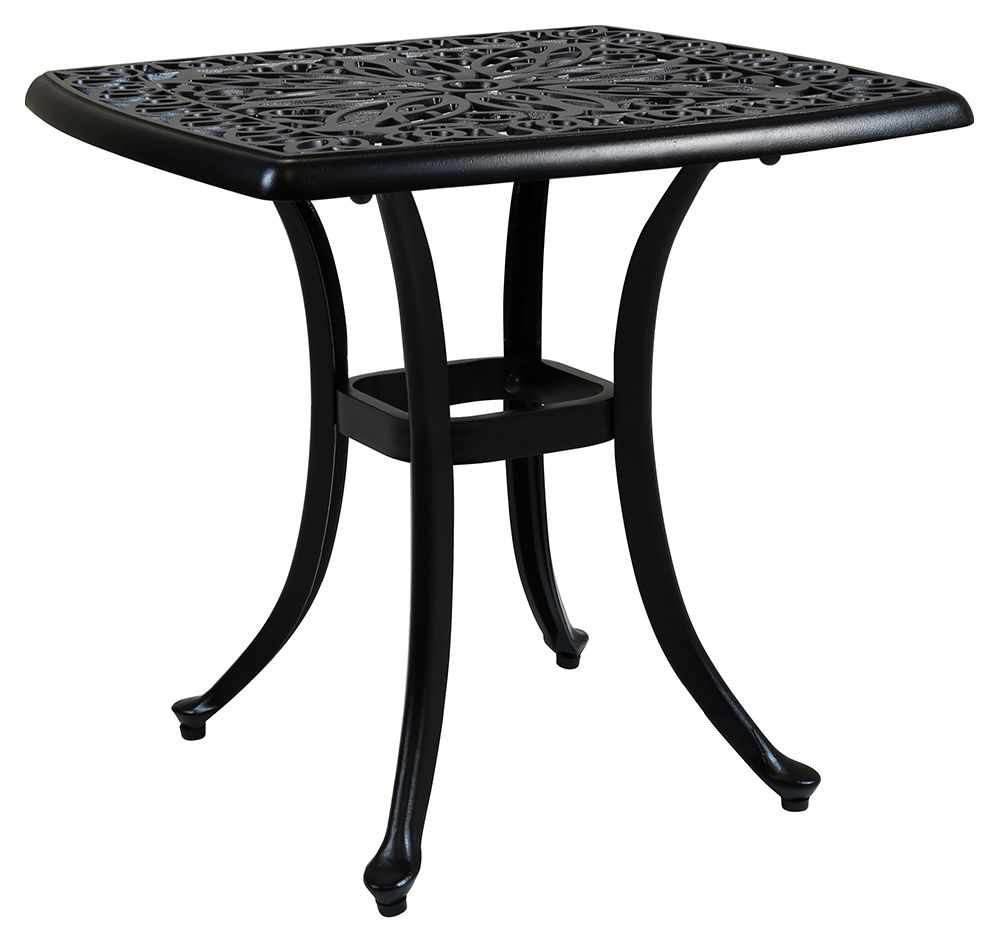 Charles Bentley Cast Aluminium Small Garden Side Table - Black