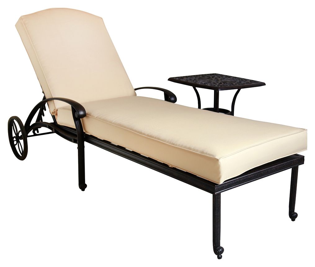 Charles Bentley Cast Aluminium Garden Sun Lounger - Black