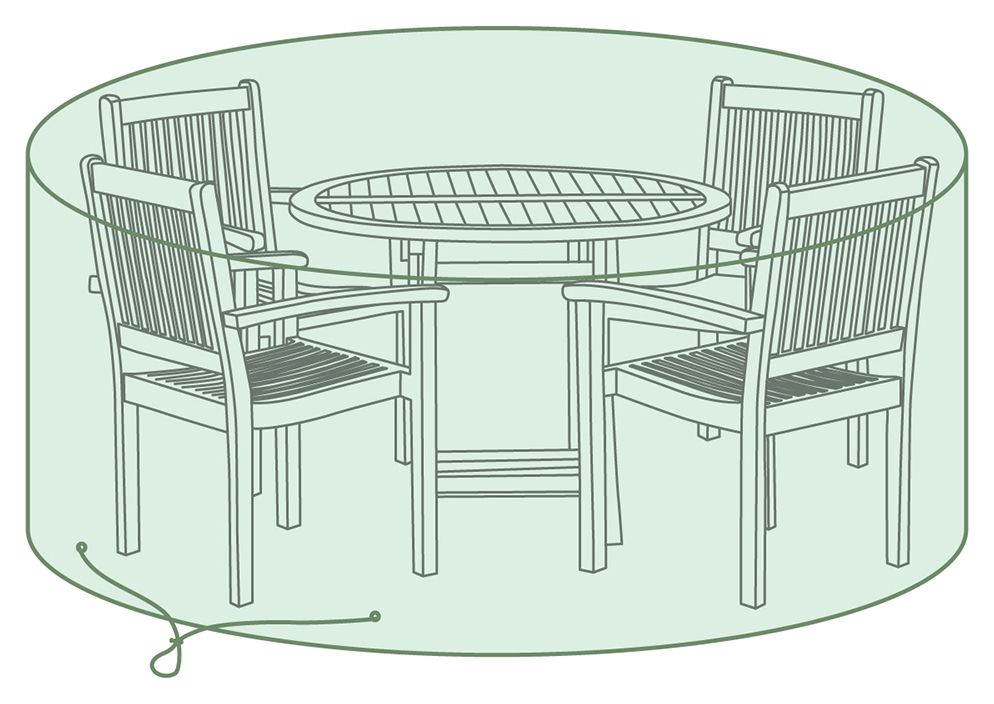 Image of Charles Bentley Medium Round Tarpaulin Garden Furniture Set Cover - Green