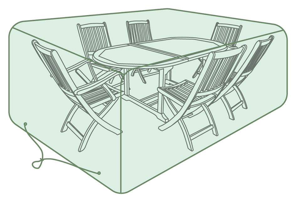 Image of Charles Bently Large Rectangle Tarpaulin Garden Furniture Set Cover - Green