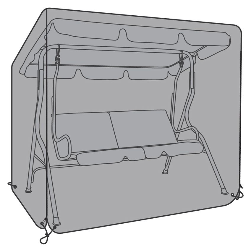 Charles Bentley 2 Seater Garden Swing Seat Waterproof Cover - Black
