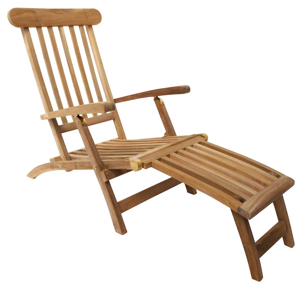 Charles Bentley Teak Steamer Garden Sun Lounger