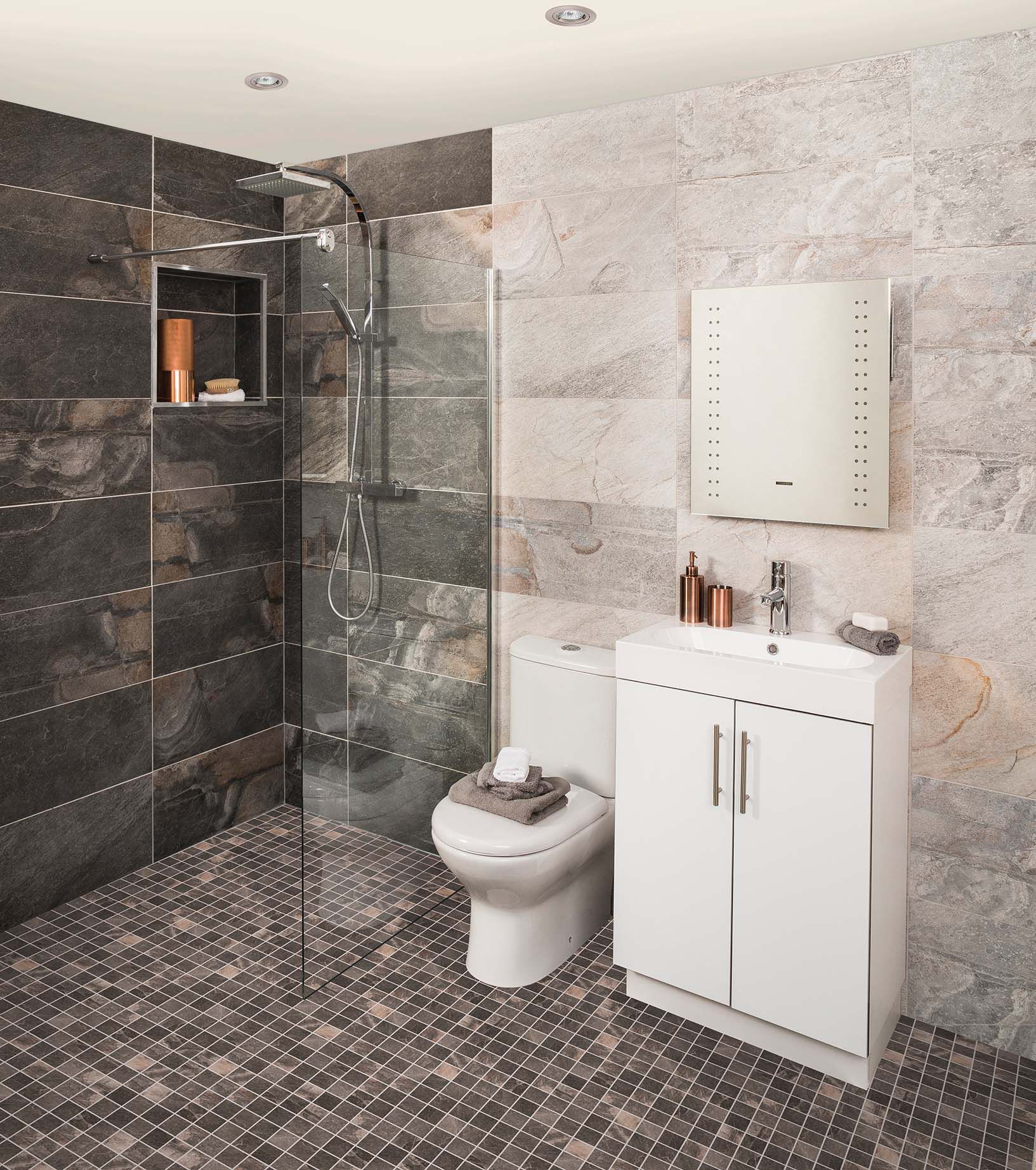 Wickes Colorado Silver Grey Porcelain Wall and Floor Tile - 598 x 298mm - Pack of 6