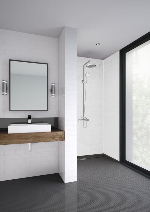 Vertical Tile Single Shower Panel, Tiled Shower Panels