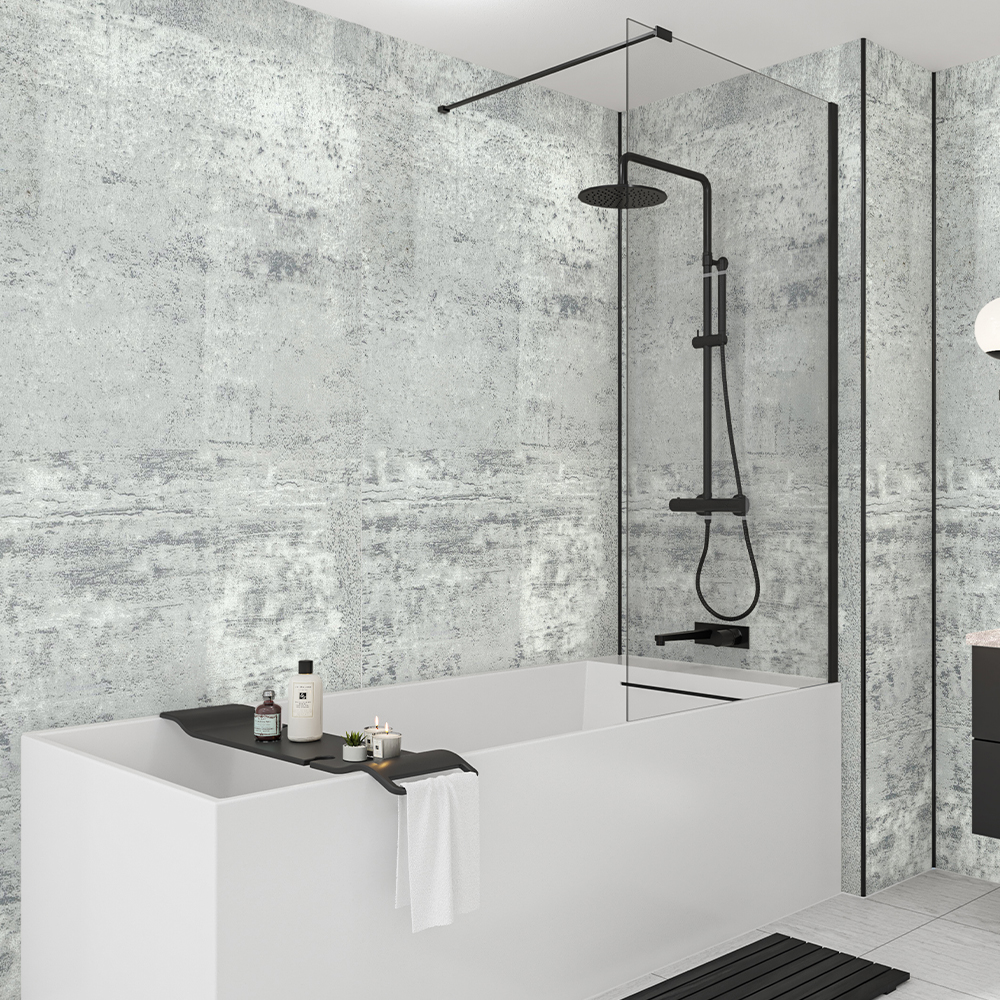 Image of Mermaid Modernist Laminate Single Shower Panel - 2400 x 900mm