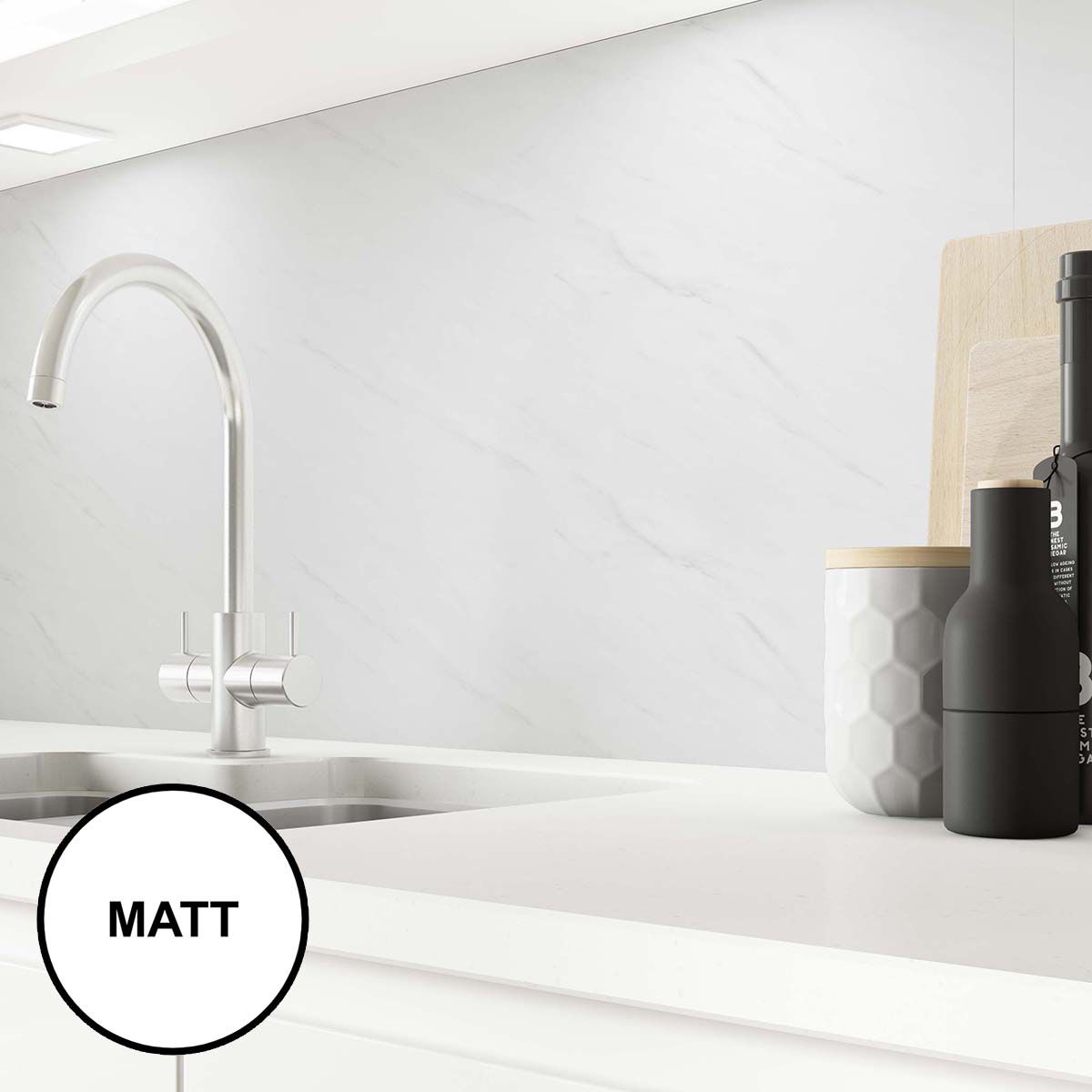AluSplash Splashback Marble 900 x 800mm - Matt