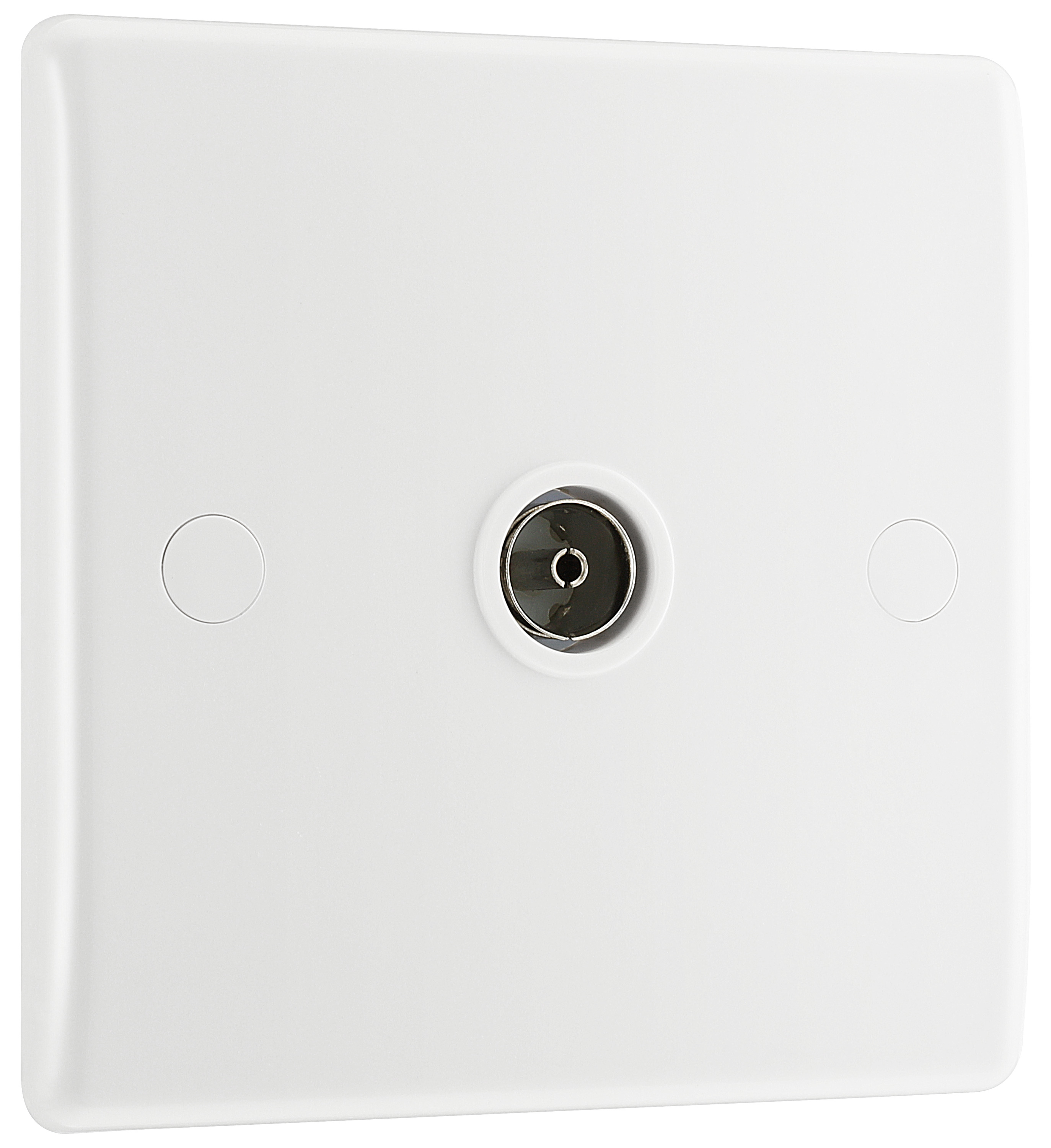 BG Slimline Single Socket for TV or FM Co-Axial Aerial Connection - White