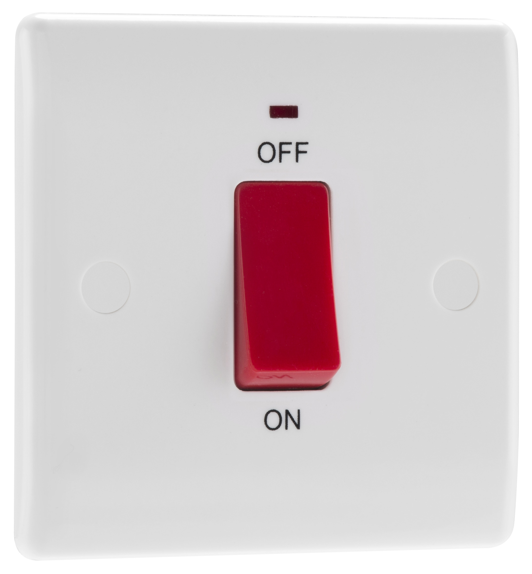 BG Slimline 45A White Square Cooker Control Unit with Power Indicator