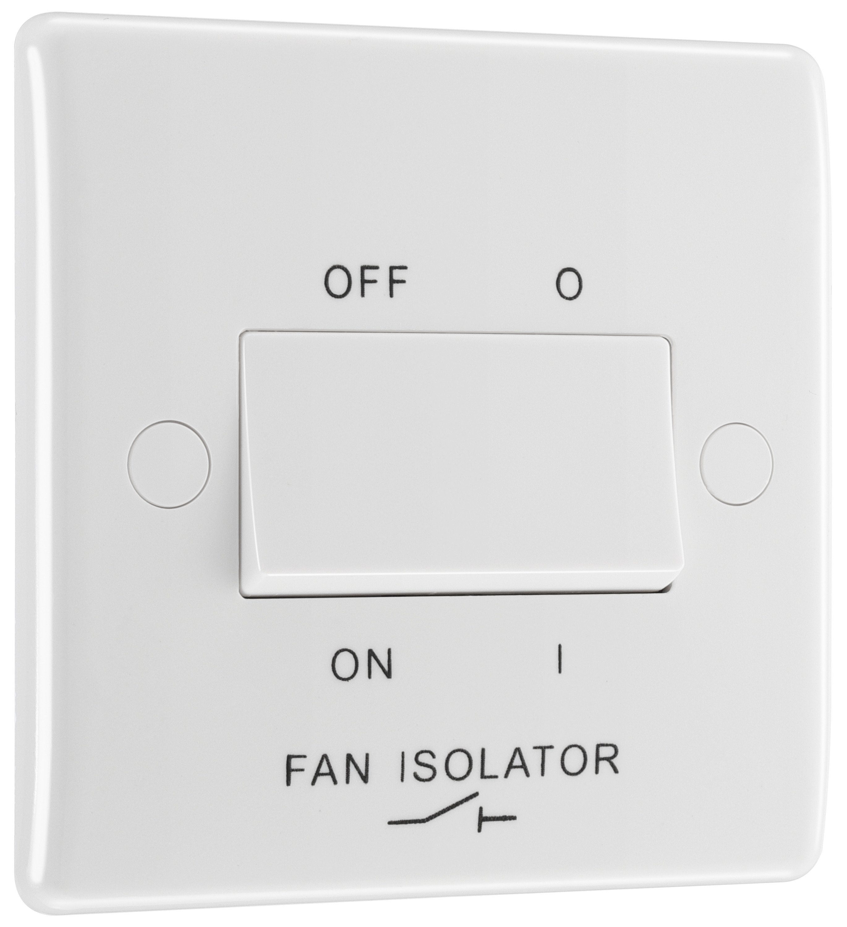 BG Slimline 10A 1 Gang Triple Pole Fan Isolator Switch - White