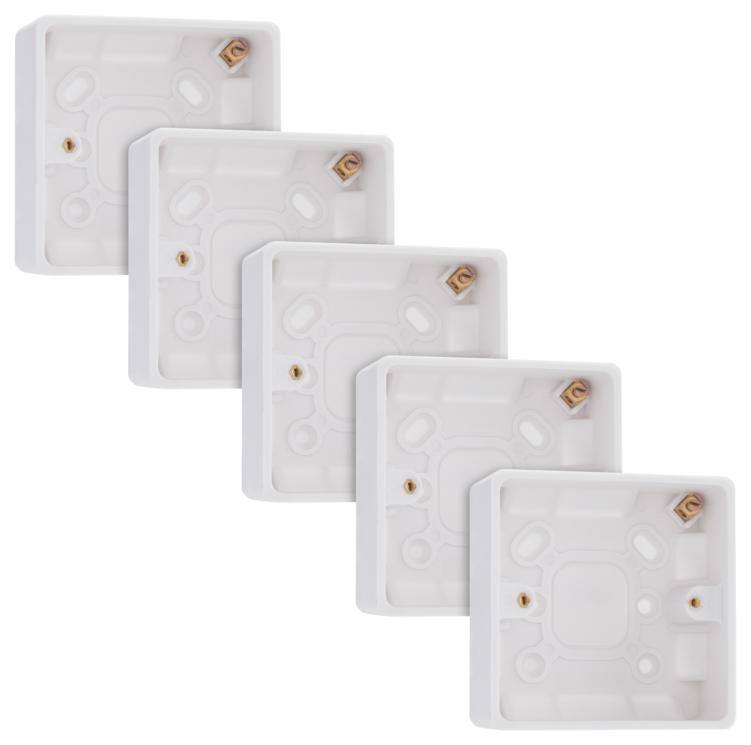 BG 1 Gang White Surface Pattress Box - 32mm - Pack of 5