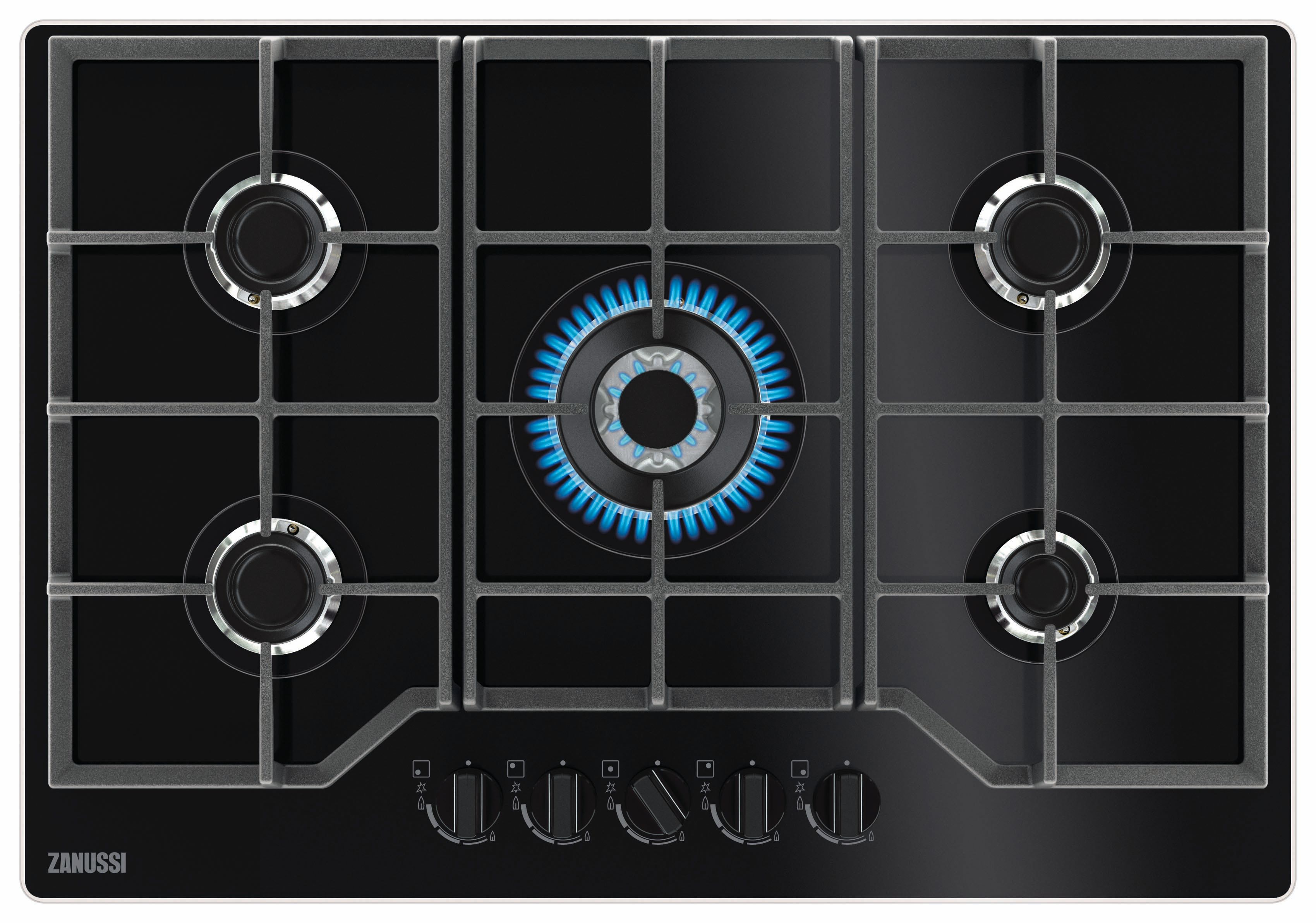 Zanussi ZGGN755K Black Gas Hob - 75cm