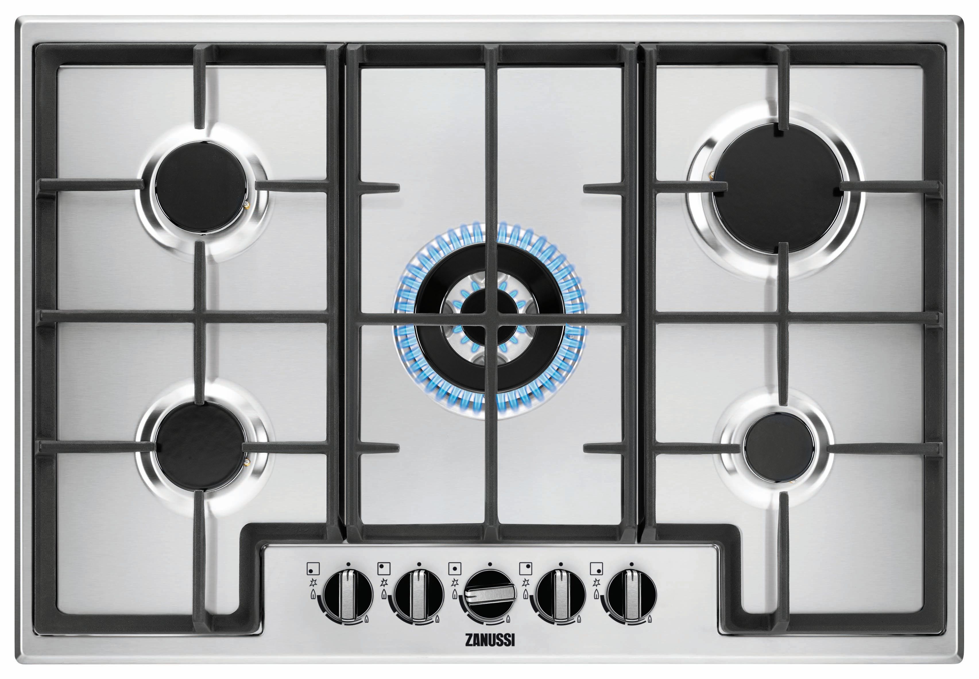 Zanussi ZGNN755X Stainless Steel Gas Hob - 75cm