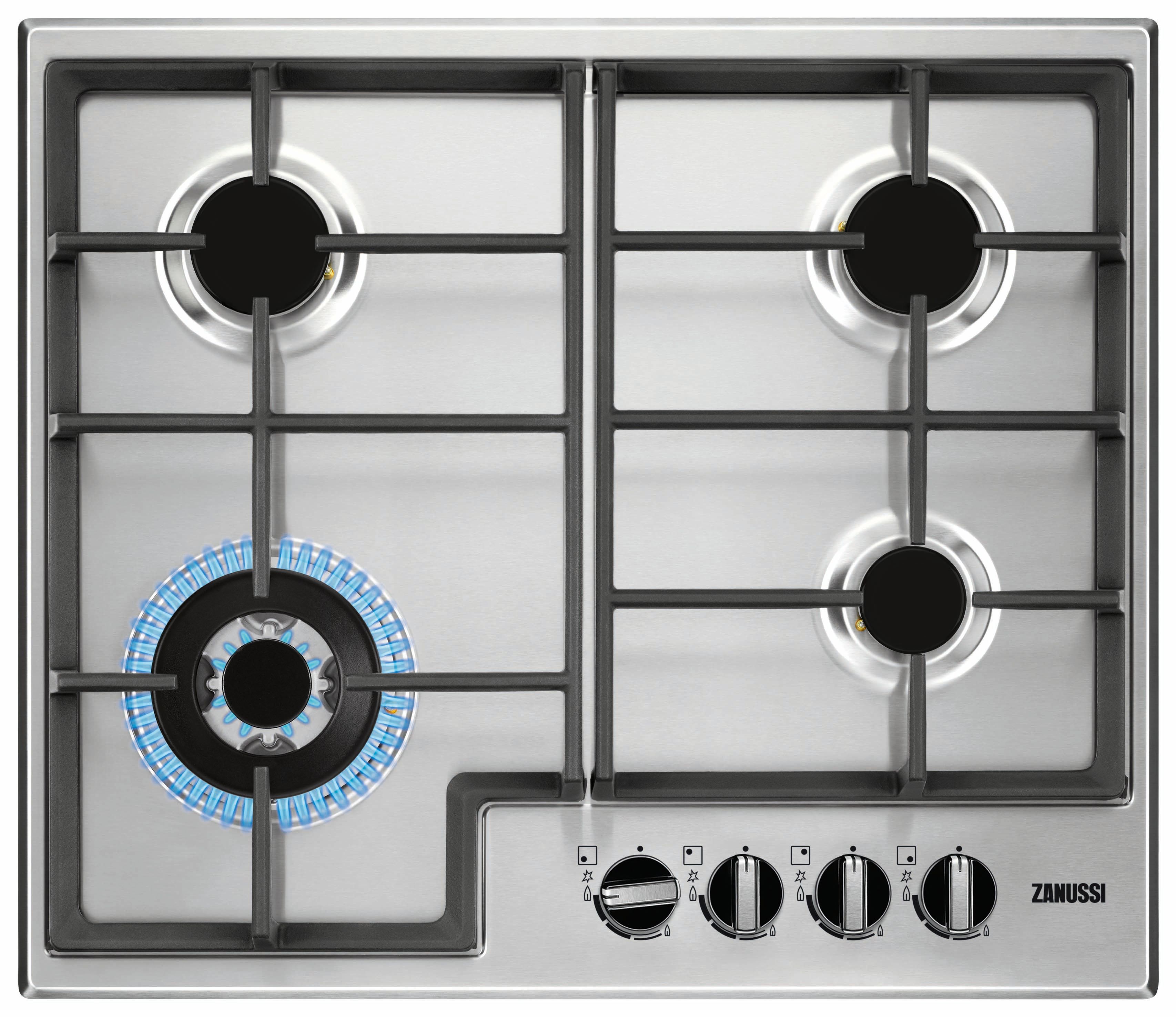 Zanussi ZGNN645X Stainless Steel Gas Hob - 60cm