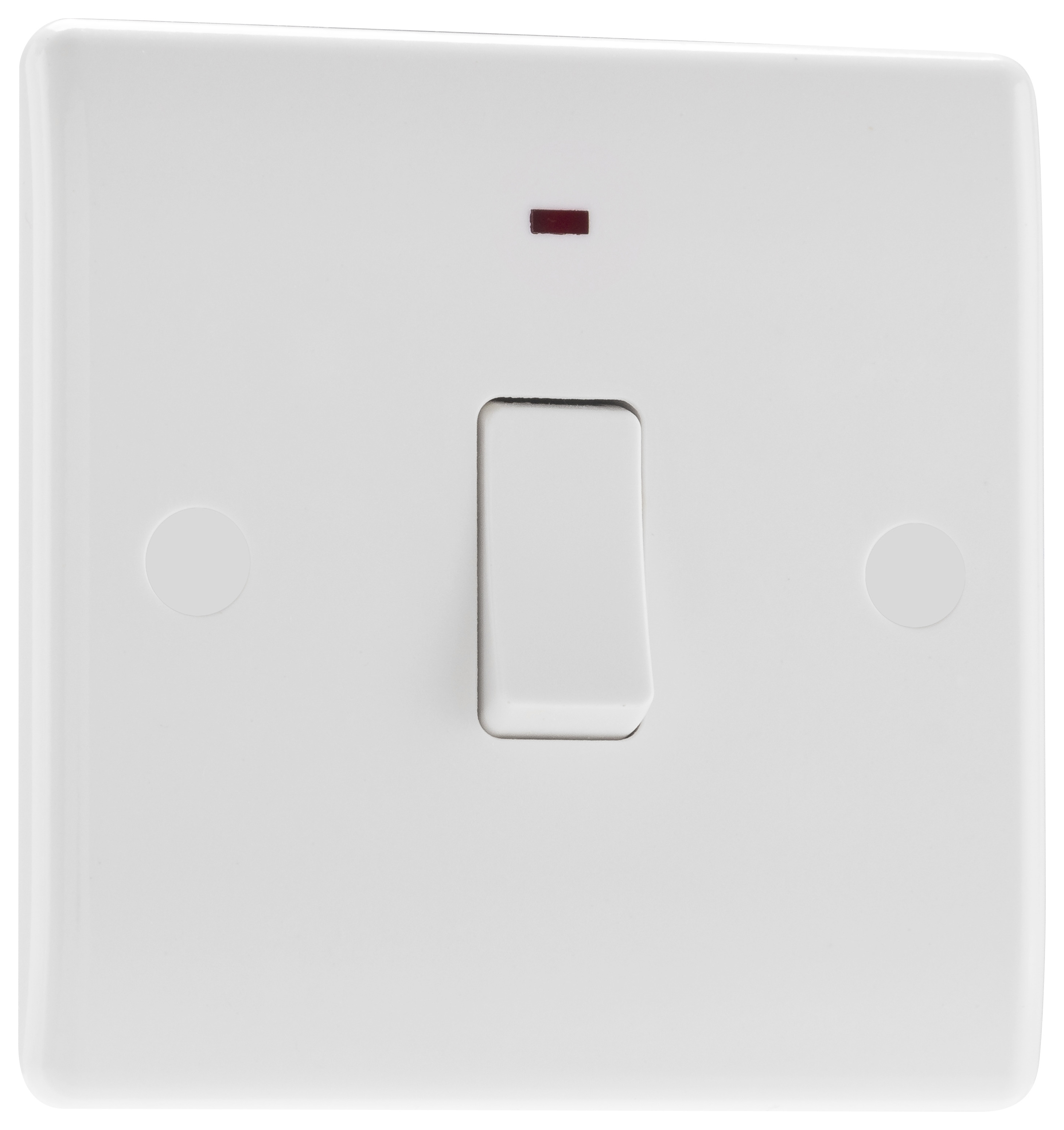 BG Slimline 20A Single Switch with Power Indicator - White