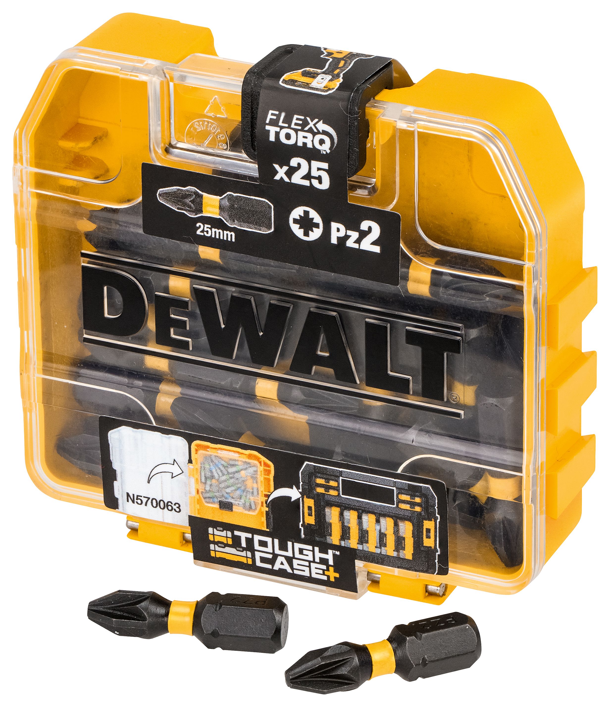 Image of DEWALT DT70556T-QZ Torsion Tic Tac Box PZ2 - 25mm - Box of 25