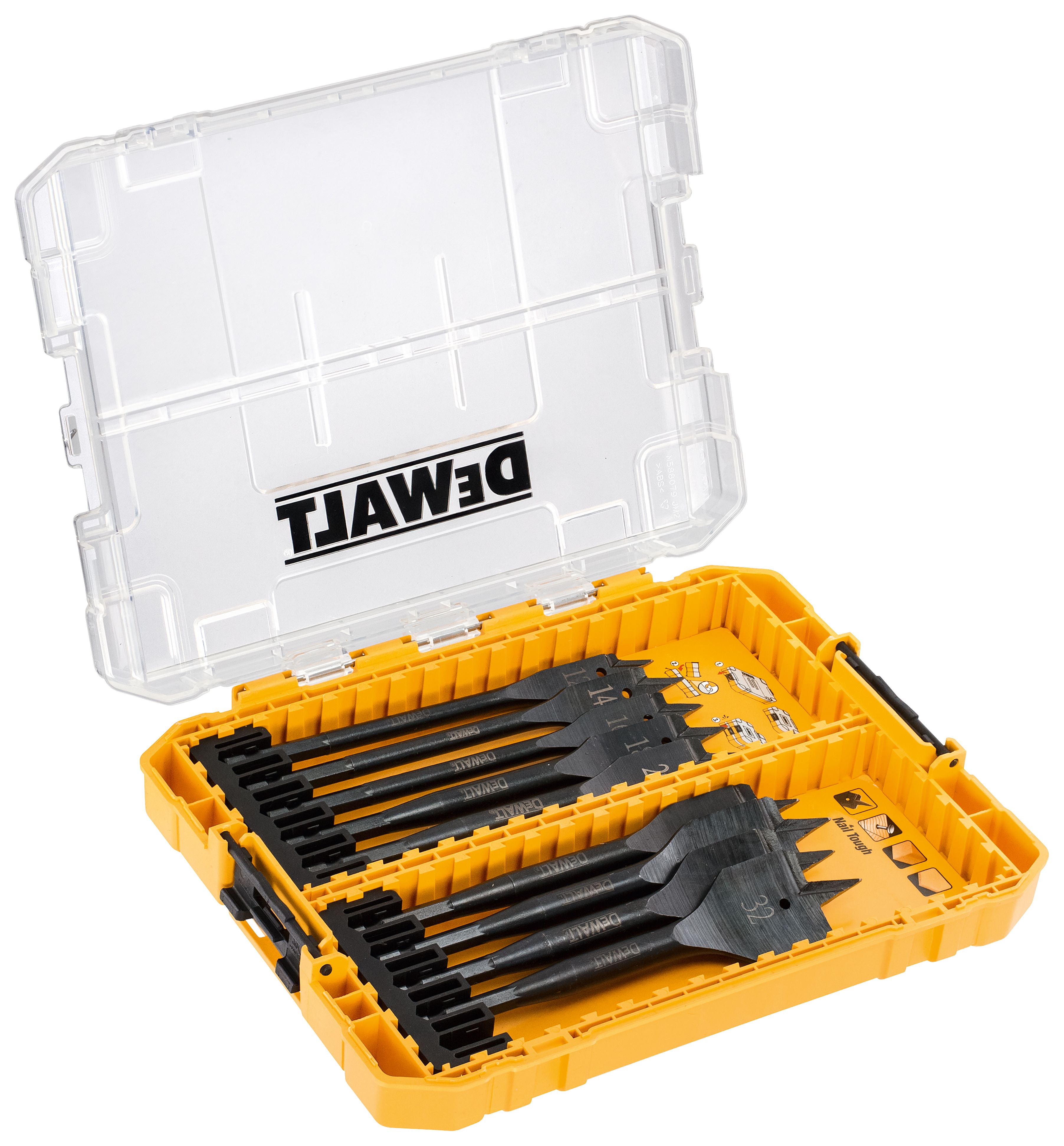 Image of DEWALT DT70751-QZ 9 Piece Impact Flat Wood Bit Set