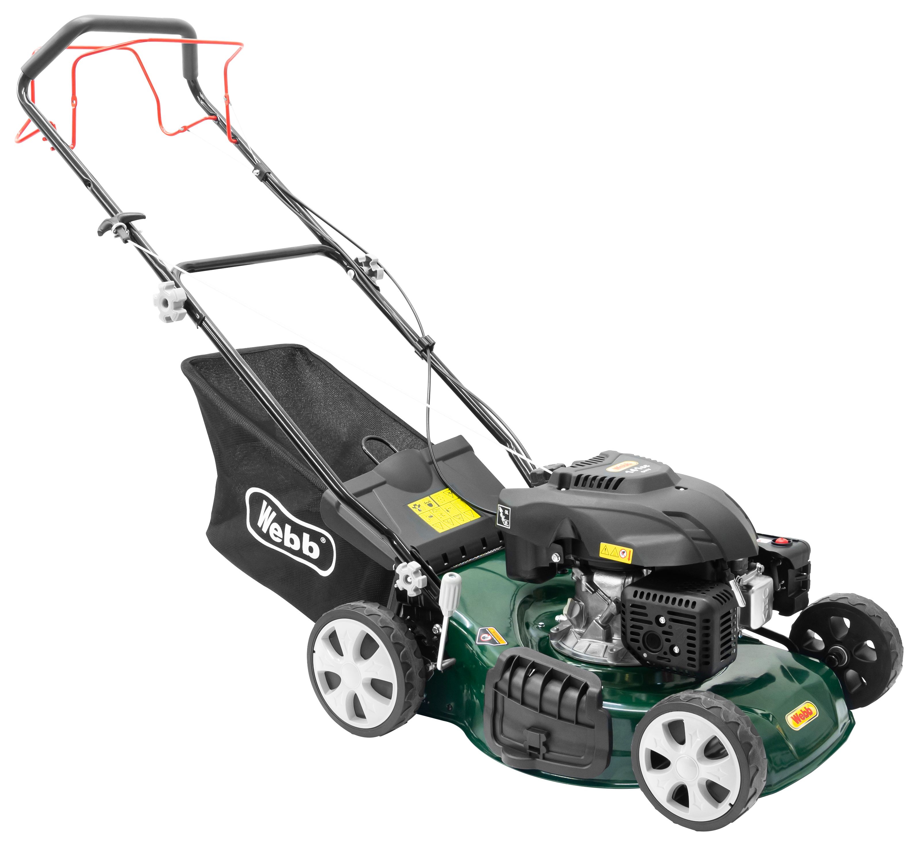 The Webb WER460SP Self Propelled Petrol Rotary Lawn Mower - 46cm / 18in