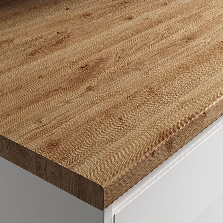 Wickes Laminate Worktop - Chalet Oak 600mm x 38mm x 3m