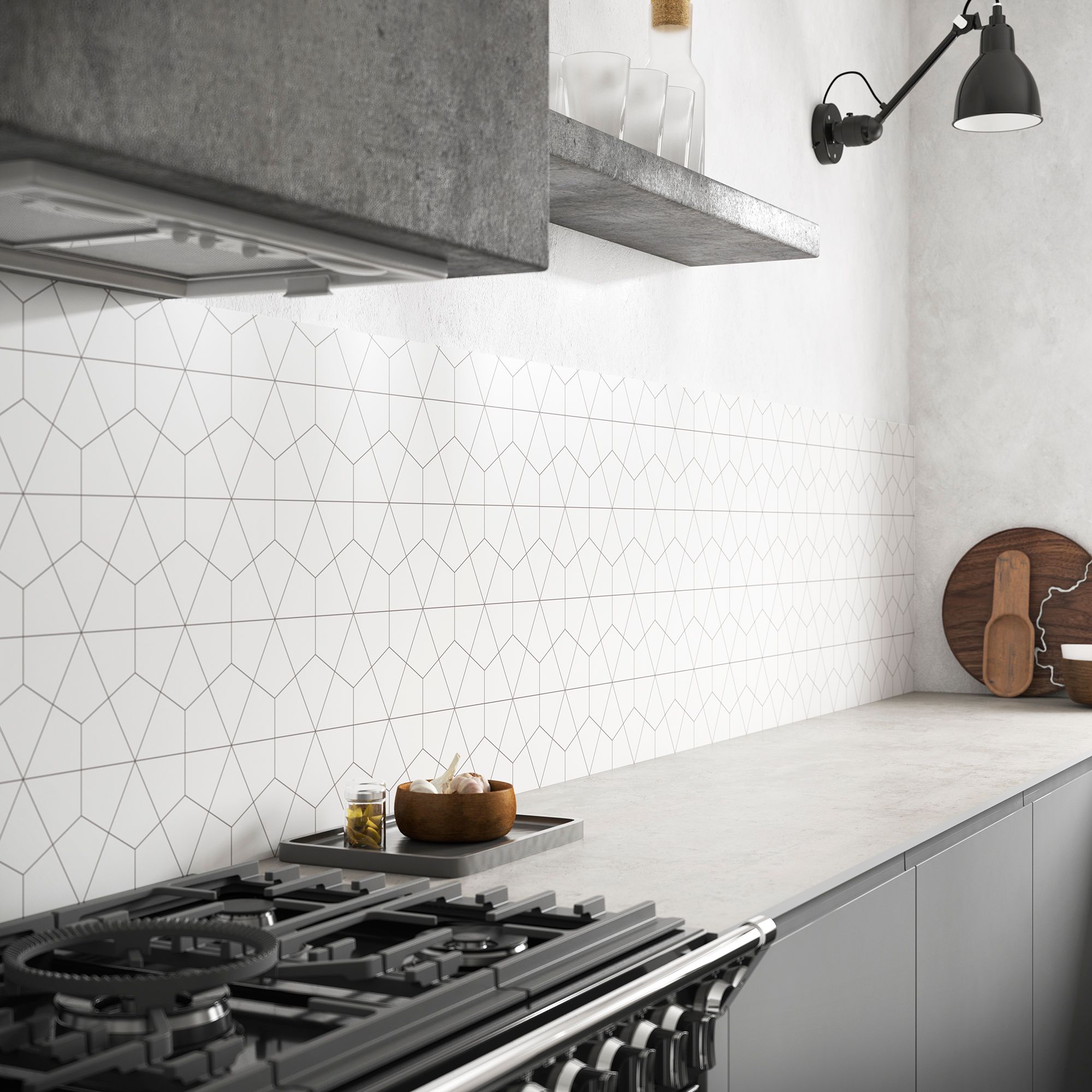 Image of Alloy Geometry Alloy Mid Rise Splashback - 3050 x 600 x 4mm