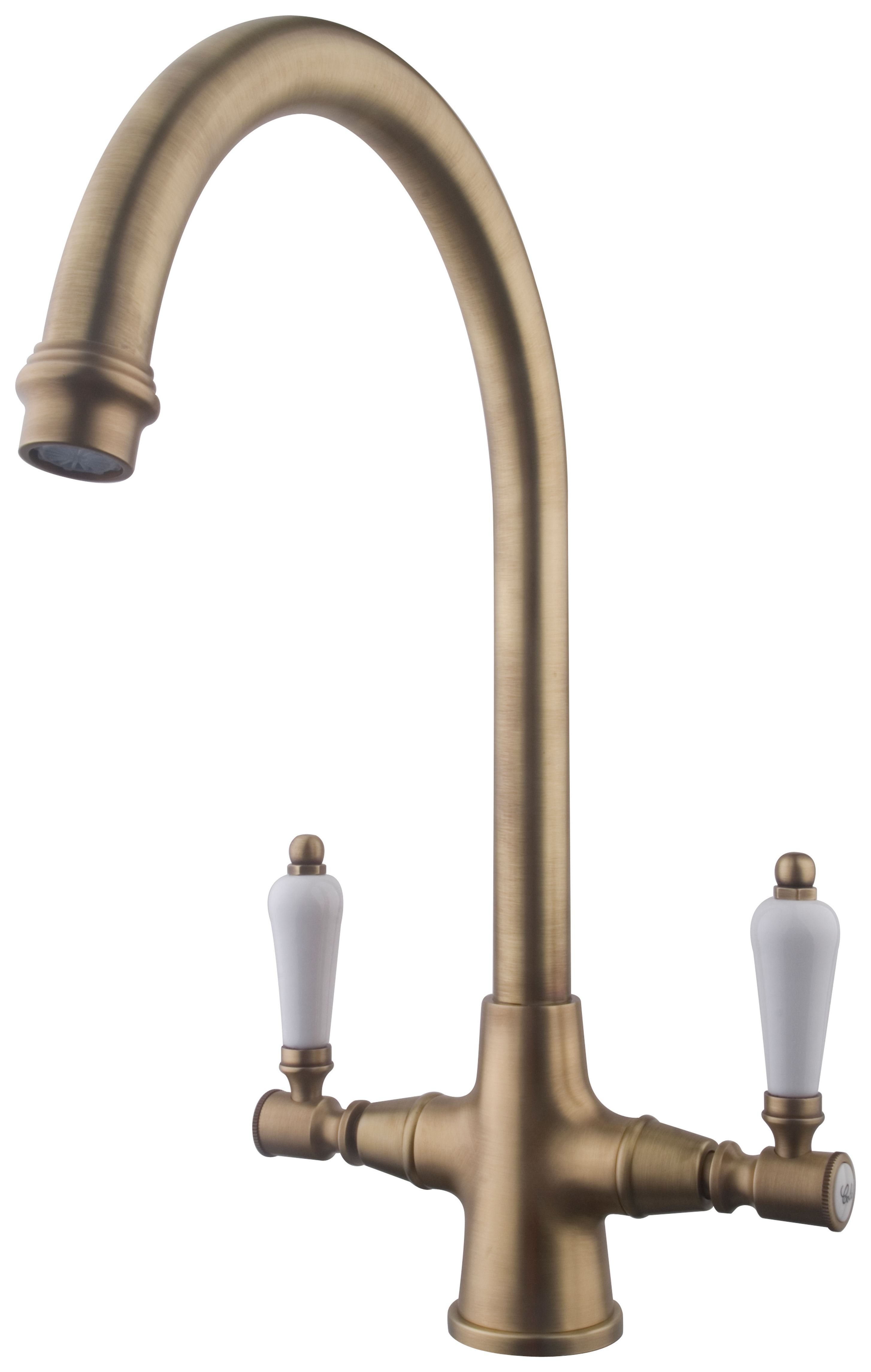 Wickes Zores Antique Monobloc Mixer Tap - Brass