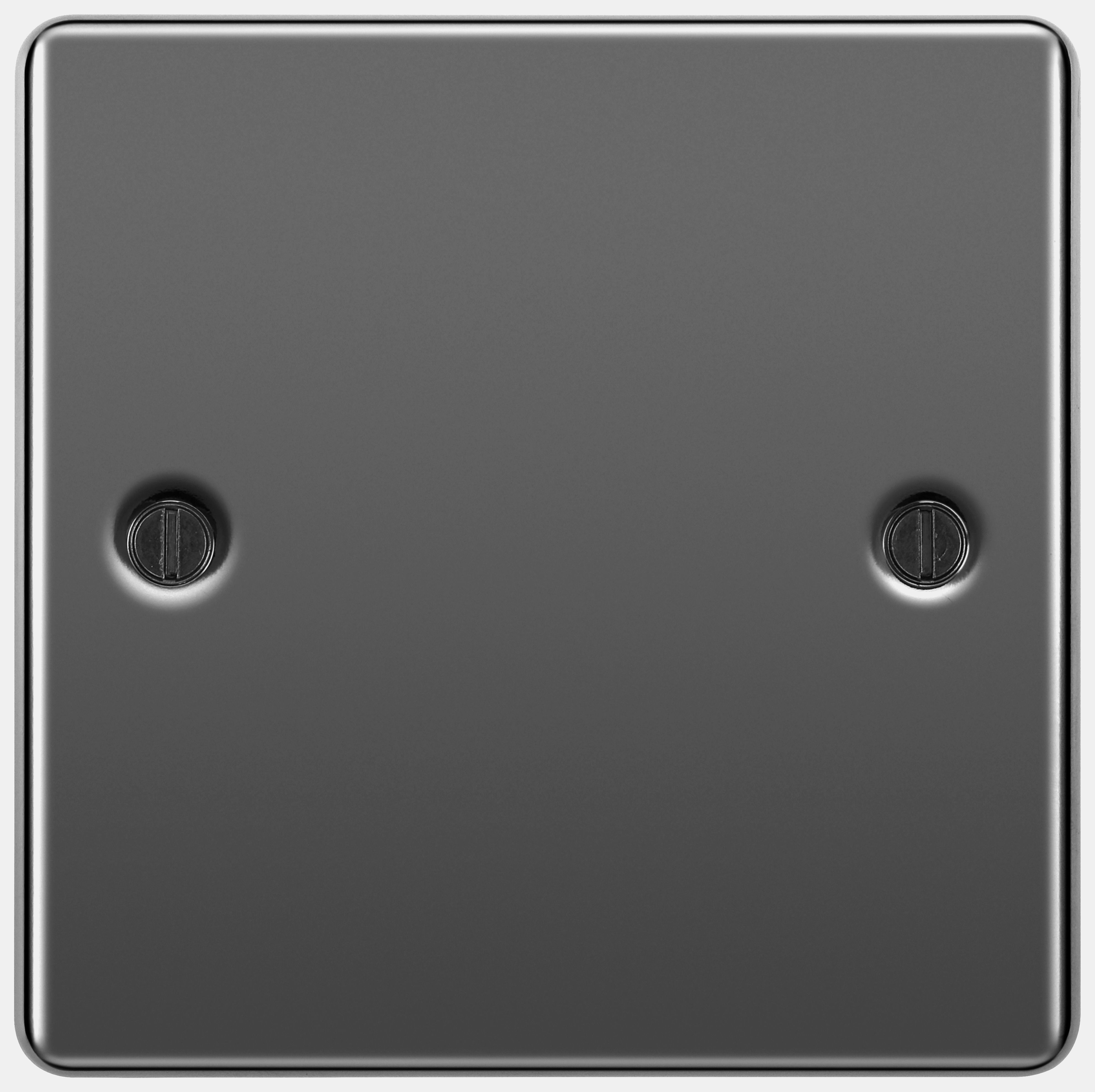 Image of BG Screwed Raised Plate 1 Gang Blank Plate - Black Nickel