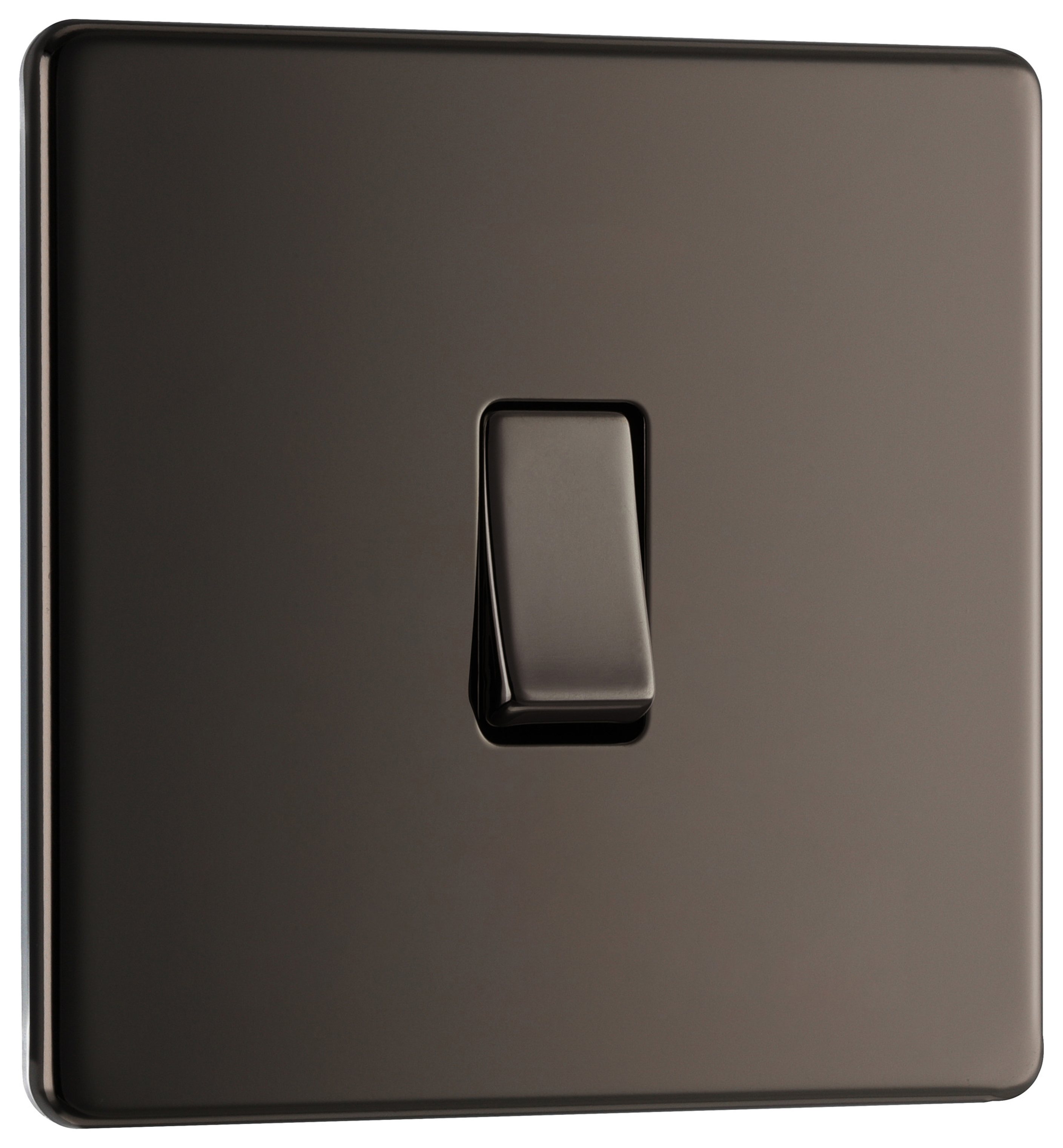 BG 10Ax Screwless Flat Plate Single Switch 2 Way - Black Nickel