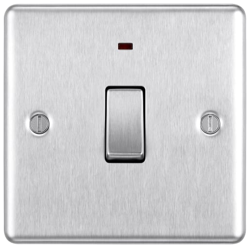 BG 20A Screwed Raised Plate Single Switch With
