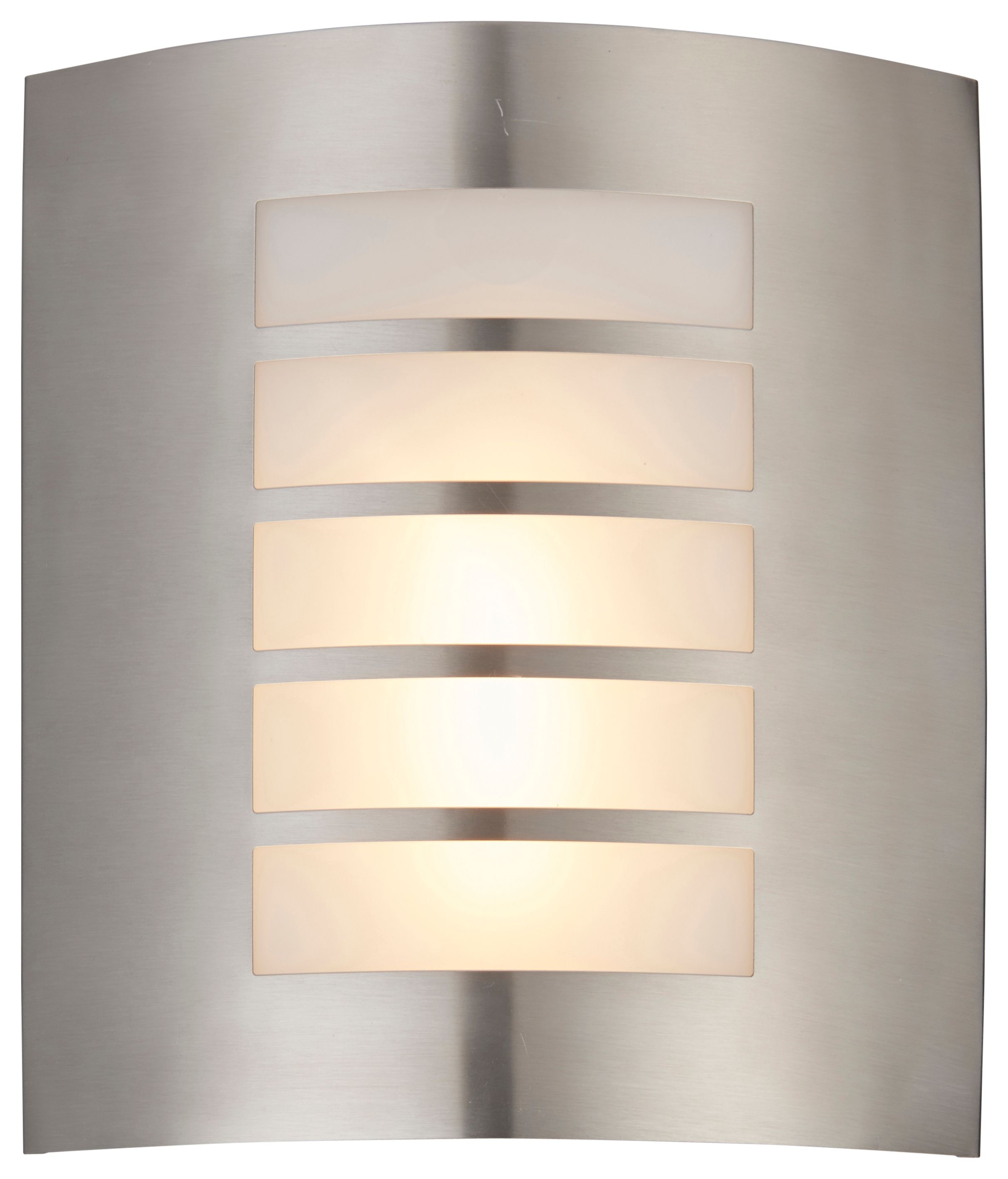 Image of Saxby Reel Brushed Stainless Steel & Opal Polycarbonate Wall Light