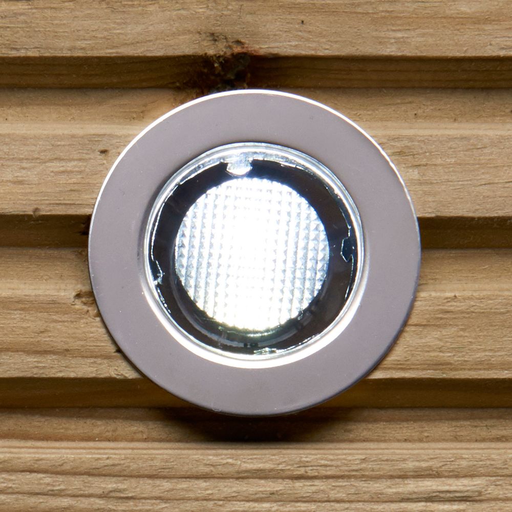 Image of Saxby Drako Daylight White Polished Stainless Steel, Clear & Frosted Plastic Light Kit - 30mm