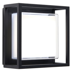 Saxby Joshua Textured Black Paint with Clear & Frosted Polycarbonate Wall Light