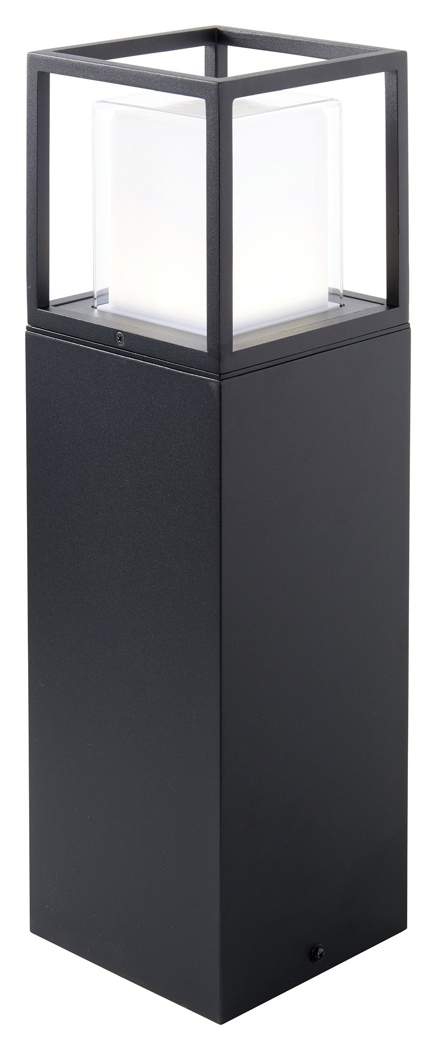Image of Saxby Joshua Textured Black Paint with Clear & Frosted Polycarbonate Post Light