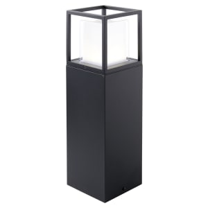 Saxby Joshua Textured Black Paint with Clear & Frosted Polycarbonate Post Light