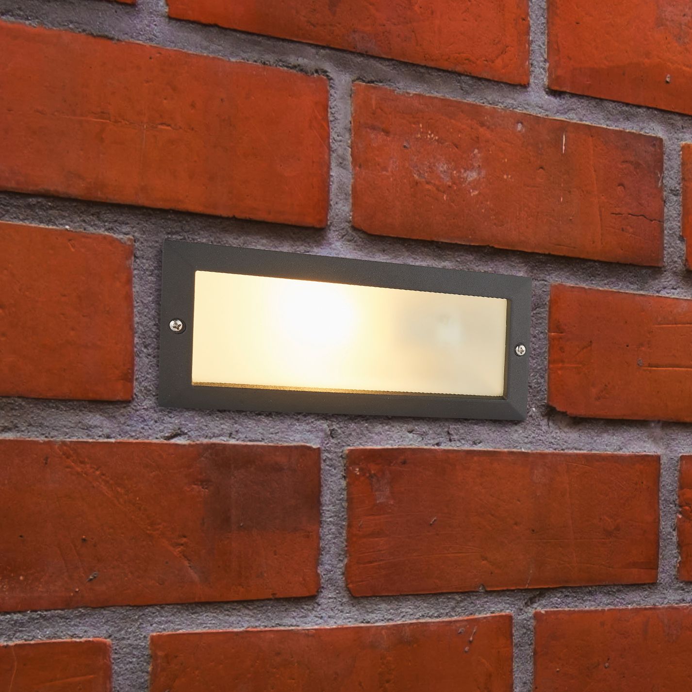 Image of Saxby Gecko Textured Black Paint & Frosted Glass Brick Light
