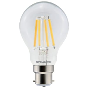 Sylvania LED GLS Clear Filament Dimmable Warm White B22 Cap Fitting 806LM