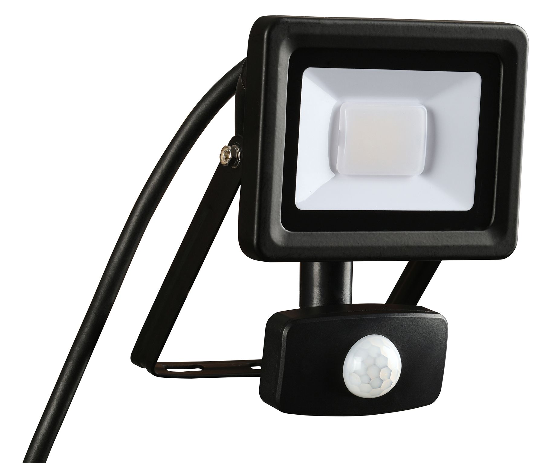 Image of Aluminium IP44 PIR Sensor Black Finish Flood Light - 10W