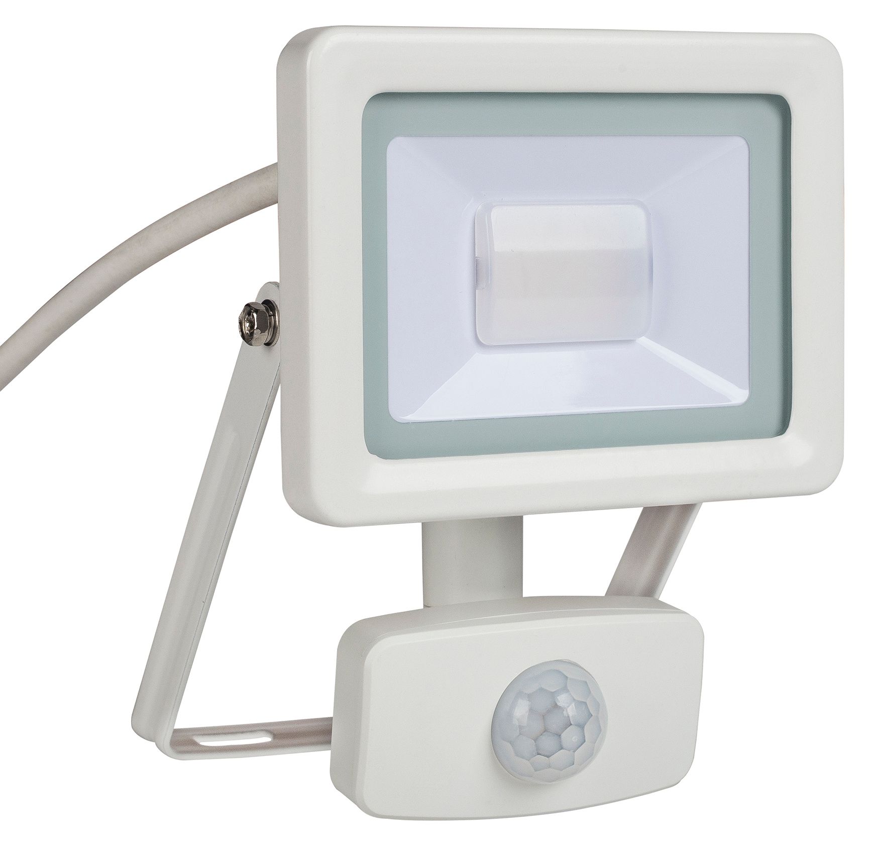 Image of Aluminium IP44 PIR Sensor White Finish Flood Light - 10W