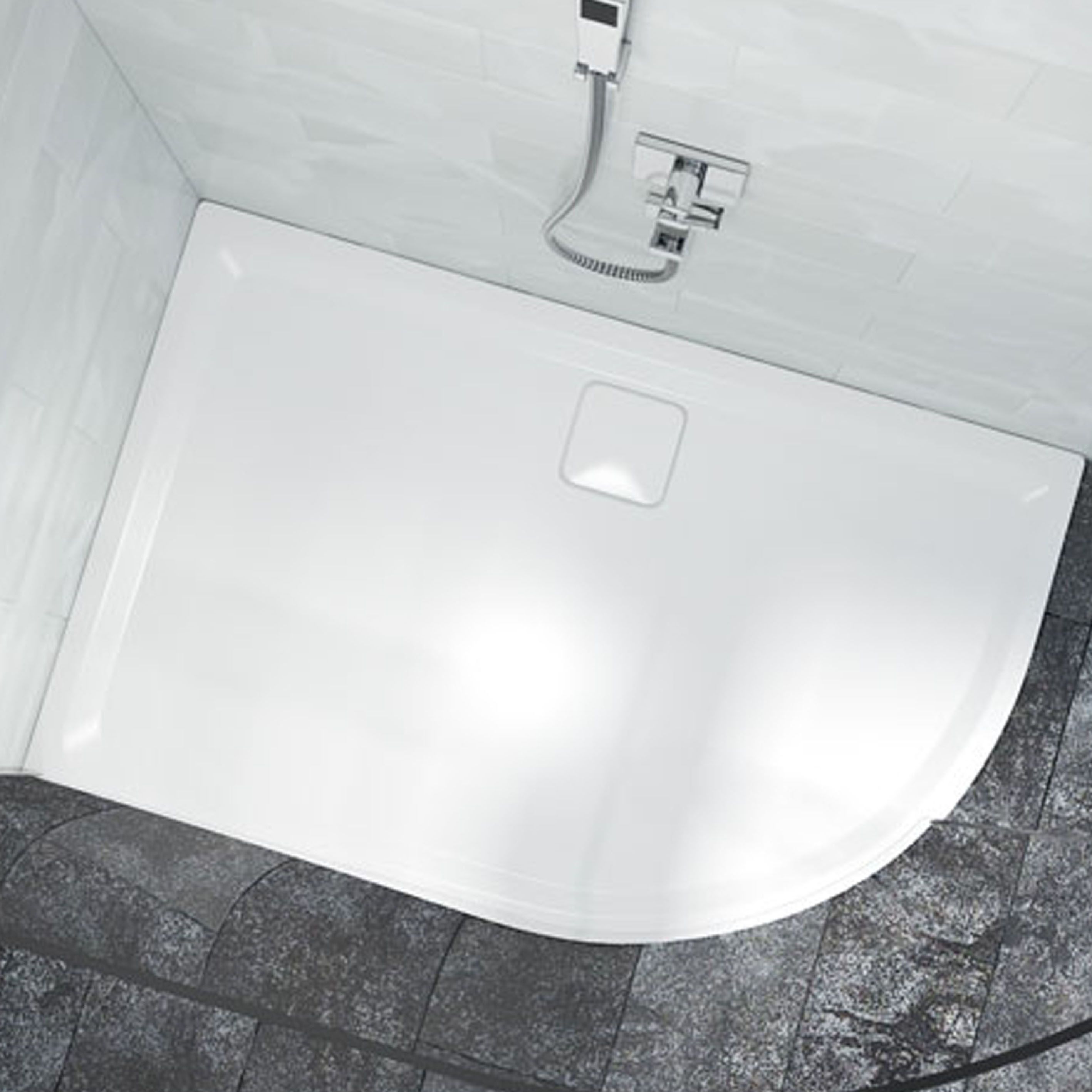 Image of Nexa By Merlyn 25mm Offset Quadrant Low Level Right Hand White Shower Tray - 1200 x 900mm